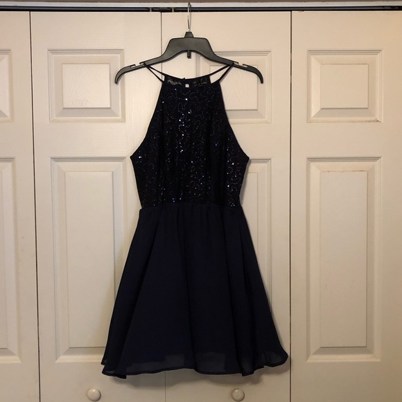 As U Wish Dresses & Skirts - Navy homecoming dress, only worn once.